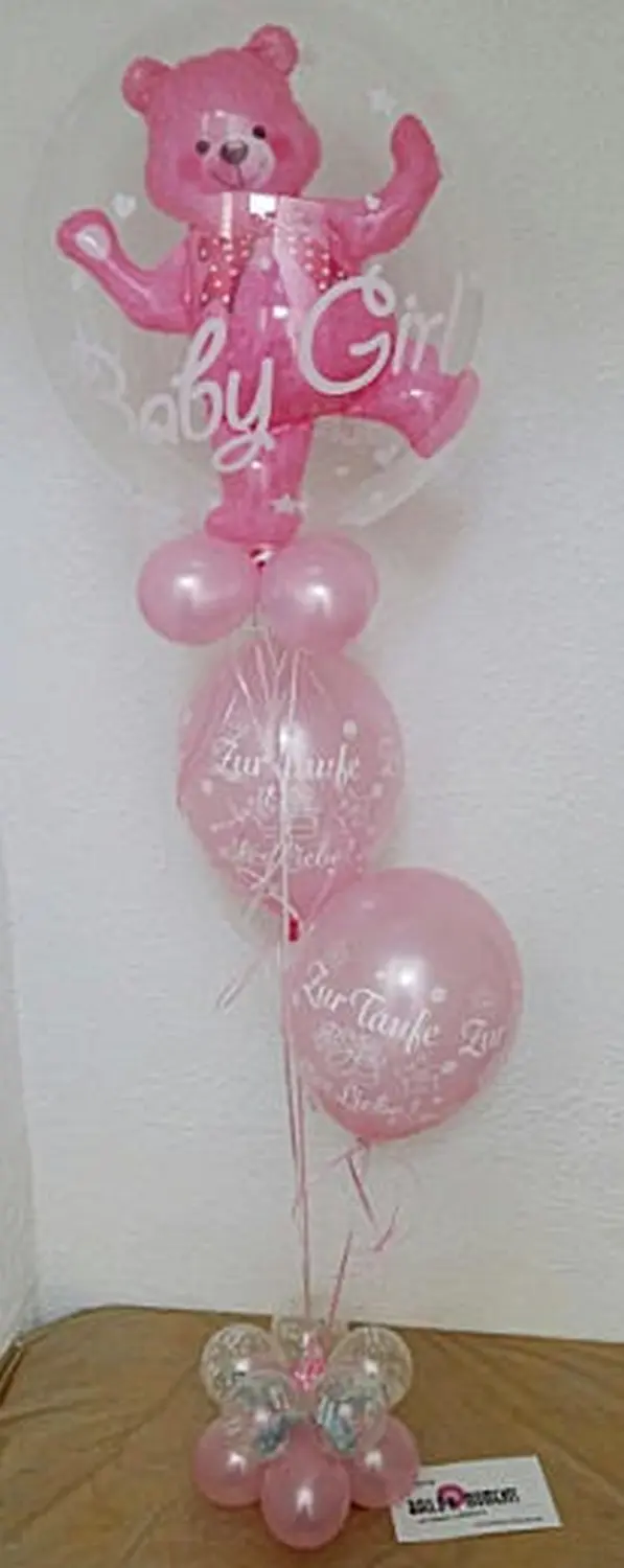 Ballon Moments - Dekoration - Rosa „Baby Girl"-Luftballons zur Taufe
