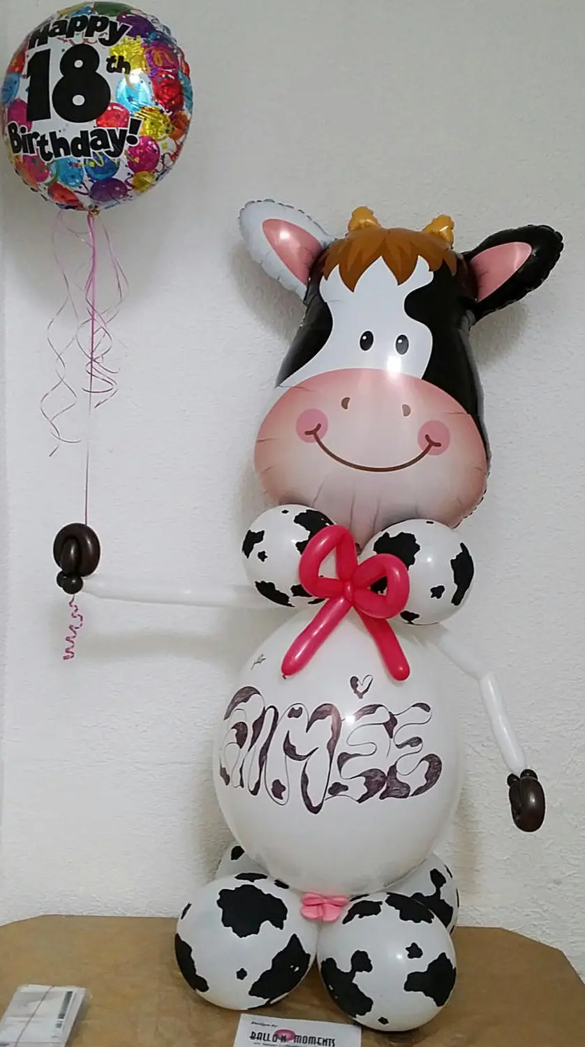 Ballon Moments - Dekoration - Kuh-Heliumballon mit „Happy Birthday“