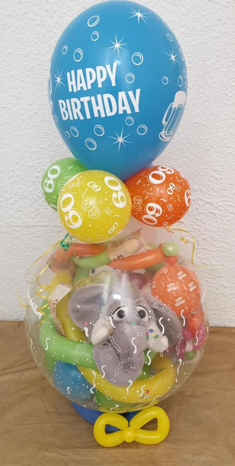 Ballon Moments - Dekoration -Geburtstagsballon mit Elefanten-Plüschtier