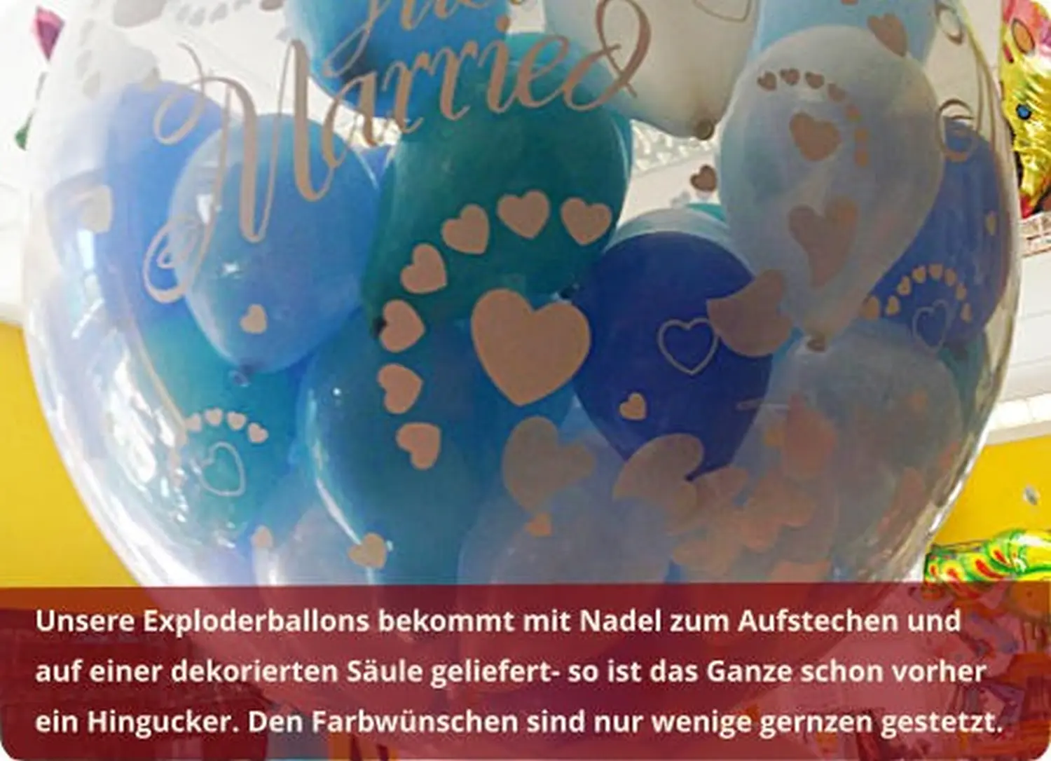 Ballon Moments - Dekoration - Just Married"-Luftballons mit Sektflaschen